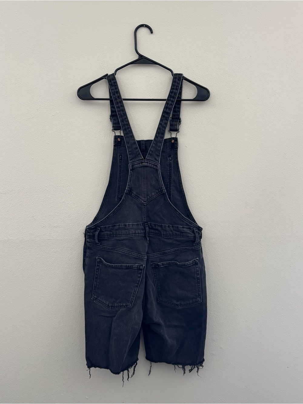 Old Navy Black Denim Overall Shorts